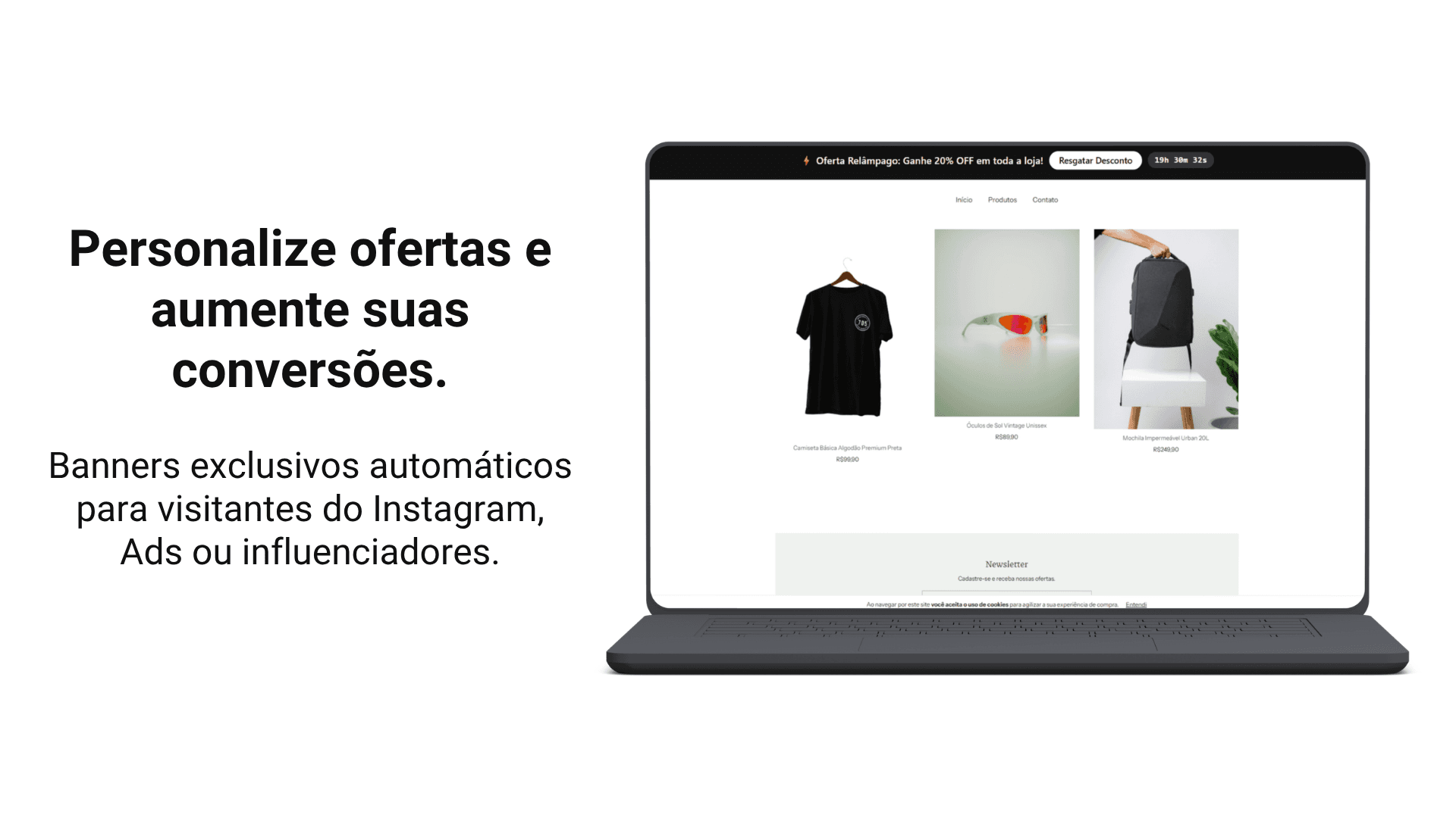 Banner UTM em ação numa loja Nuvemshop